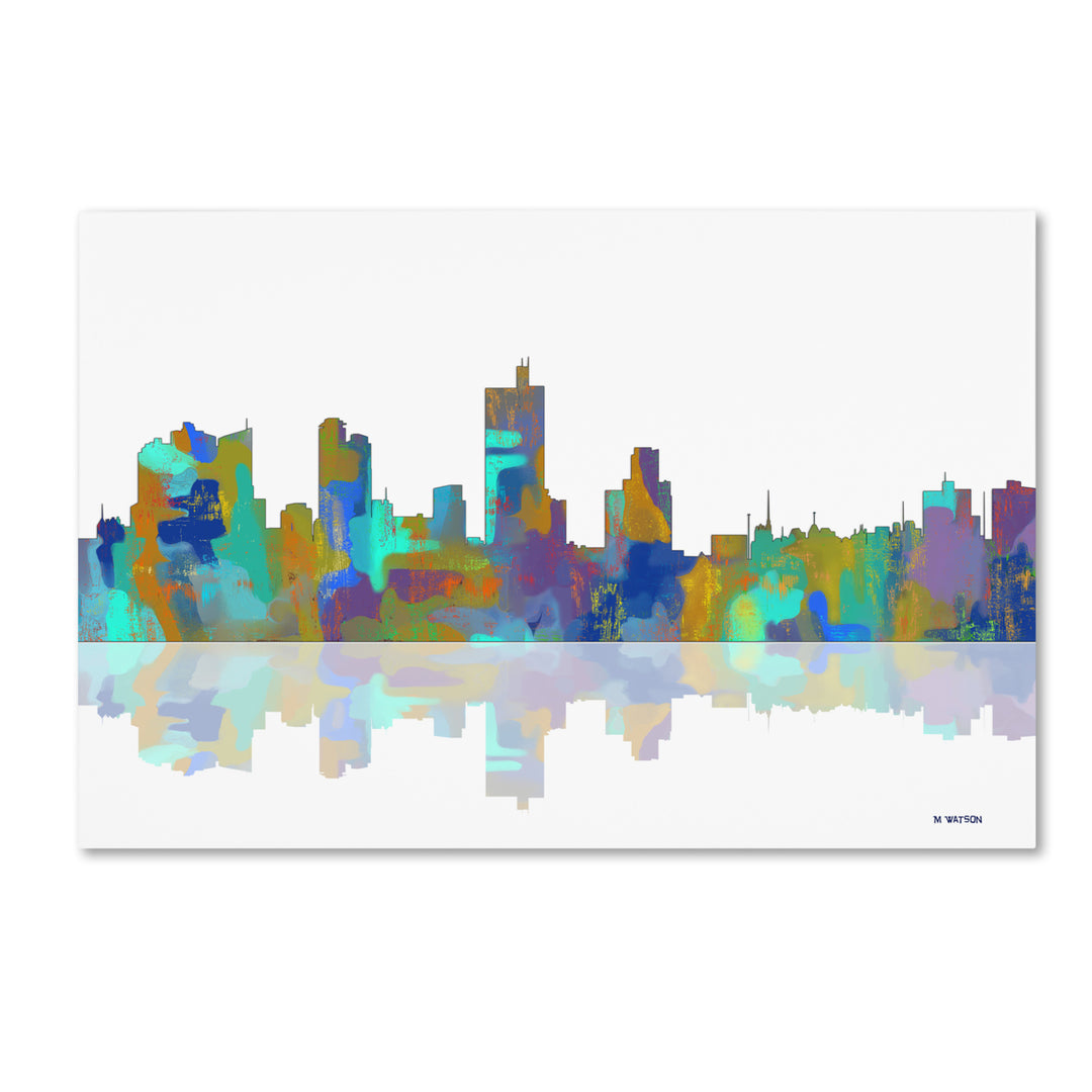 Marlene Watson Fort Worth Texas Skyline Canvas Art 16 x 24 Image 1