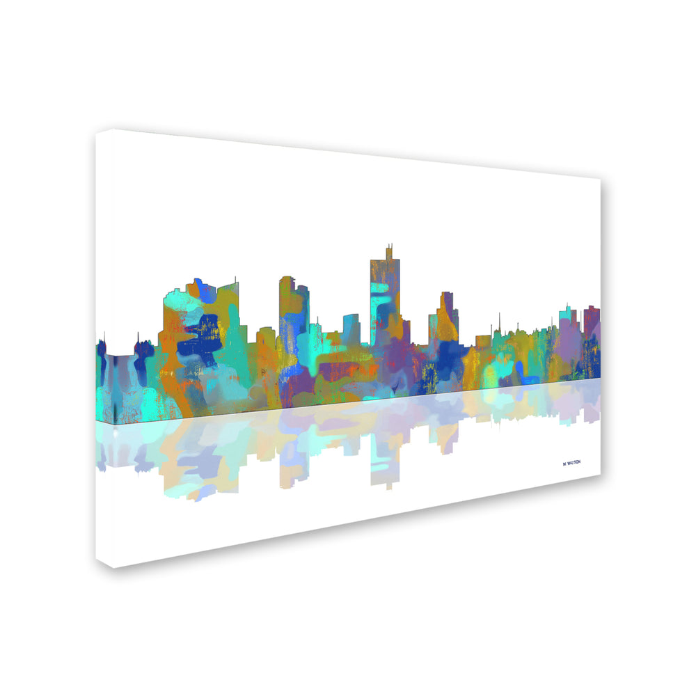 Marlene Watson Fort Worth Texas Skyline Canvas Art 16 x 24 Image 2