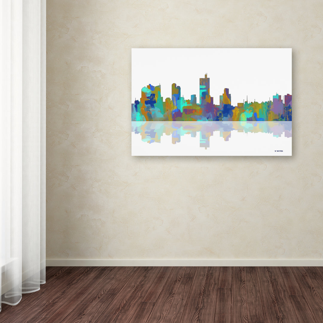 Marlene Watson Fort Worth Texas Skyline Canvas Art 16 x 24 Image 3