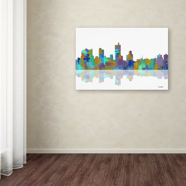 Marlene Watson Fort Worth Texas Skyline Canvas Art 16 x 24 Image 3