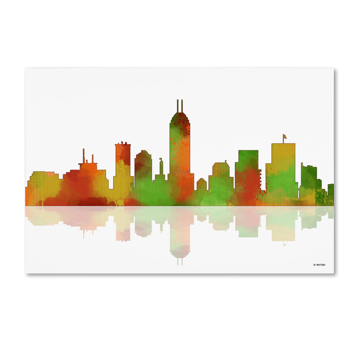 Marlene Watson Indianapolis Indiana Skyline II Canvas Art 16 x 24 Image 1