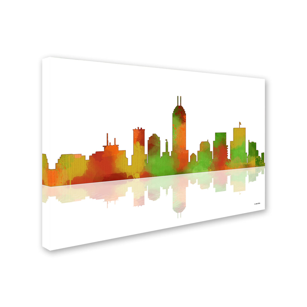 Marlene Watson Indianapolis Indiana Skyline II Canvas Art 16 x 24 Image 2