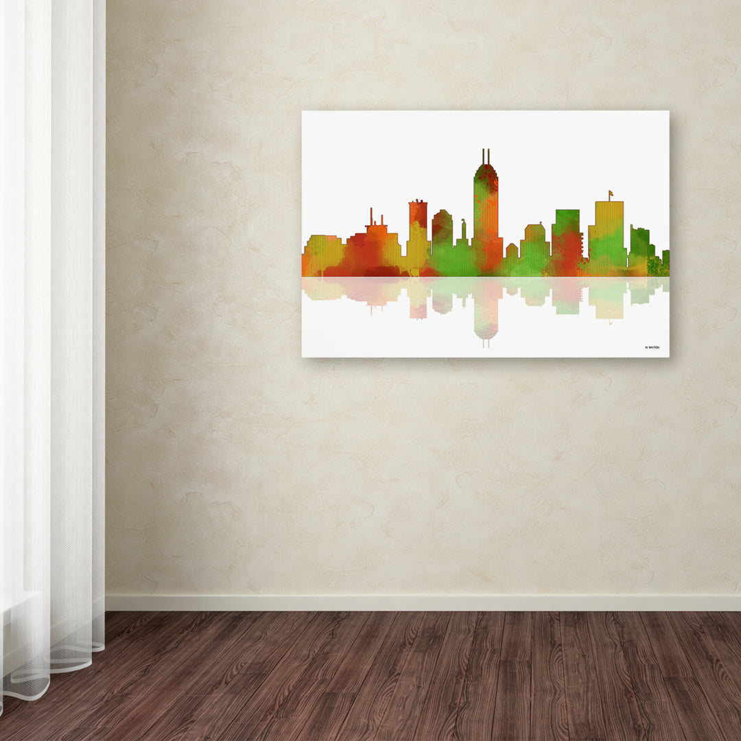 Marlene Watson Indianapolis Indiana Skyline II Canvas Art 16 x 24 Image 3