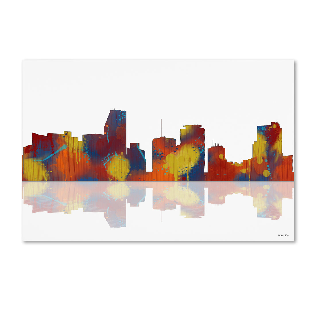 Marlene Watson Miami Florida Skyline II Canvas Art 16 x 24 Image 1