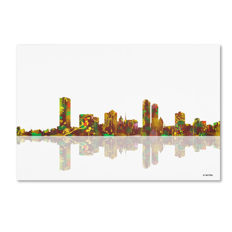 Marlene Watson Milwaukee Wisconsin Skyline Canvas Art 16 x 24 Image 1