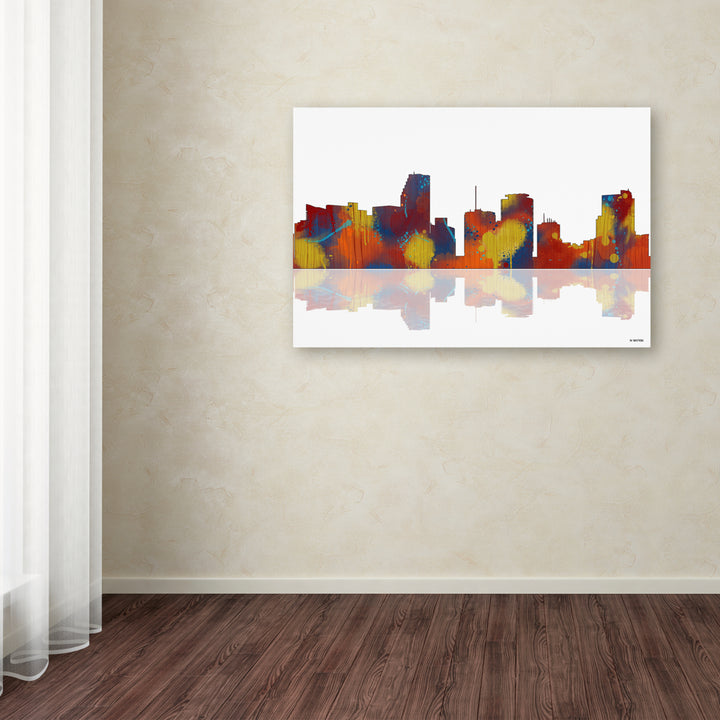 Marlene Watson Miami Florida Skyline II Canvas Art 16 x 24 Image 3