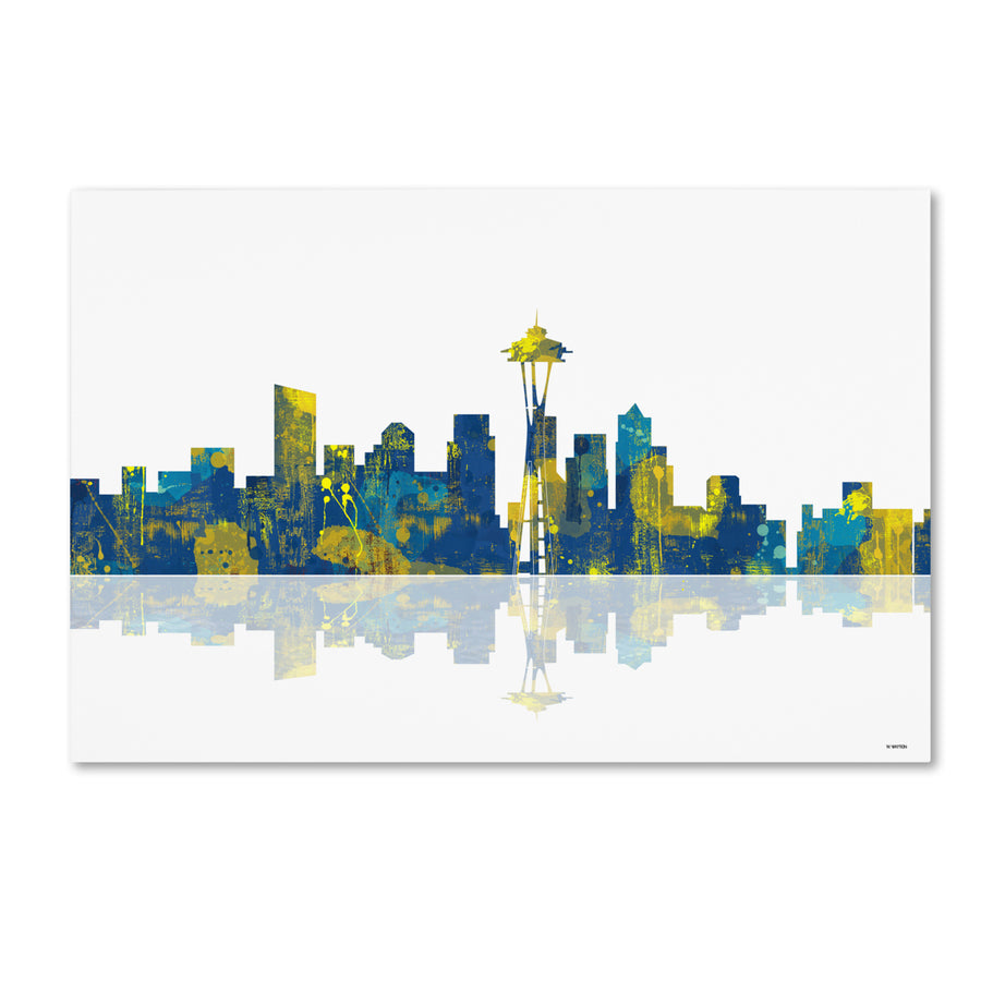 Marlene Watson Seattle Washington Skyline II Canvas Art 16 x 24 Image 1