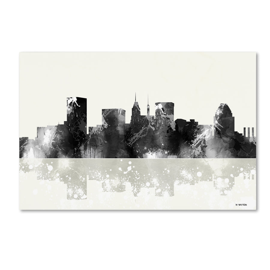 Marlene Watson Baltimore Maryland Skyline BG-1 Canvas Art 16 x 24 Image 1