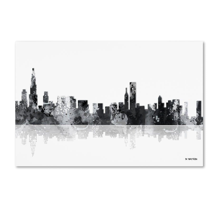 Marlene Watson Chicago Illinois Skyline BG-1 Canvas Art 16 x 24 Image 1