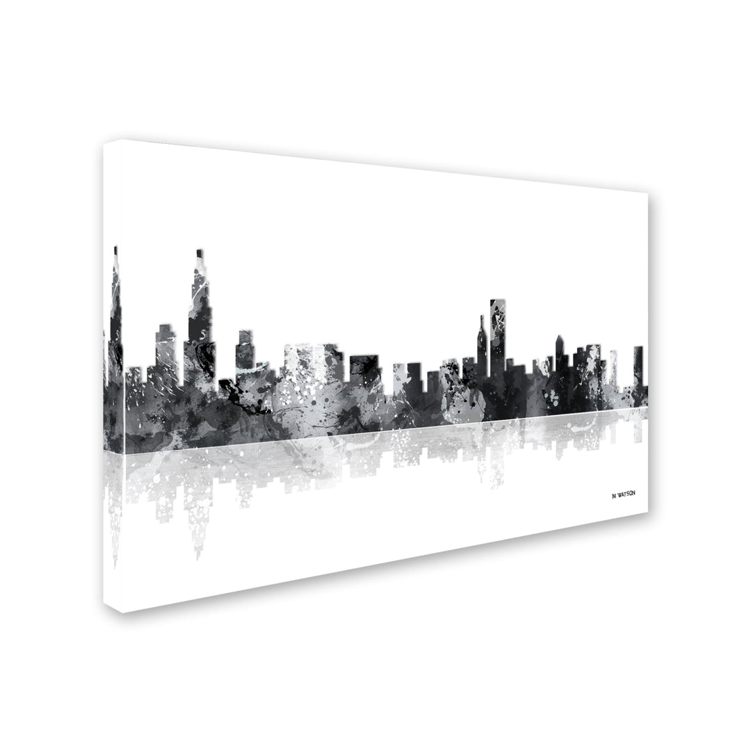 Marlene Watson Chicago Illinois Skyline BG-1 Canvas Art 16 x 24 Image 2