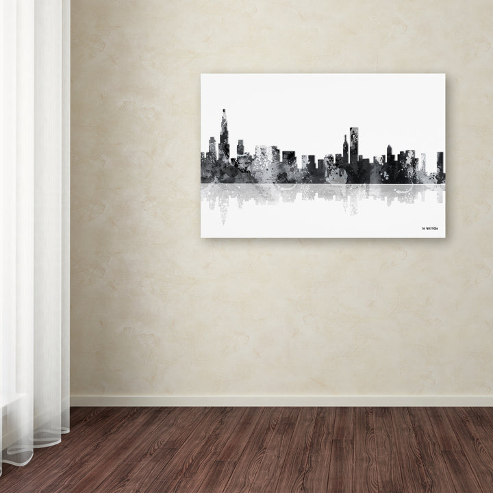 Marlene Watson Chicago Illinois Skyline BG-1 Canvas Art 16 x 24 Image 3