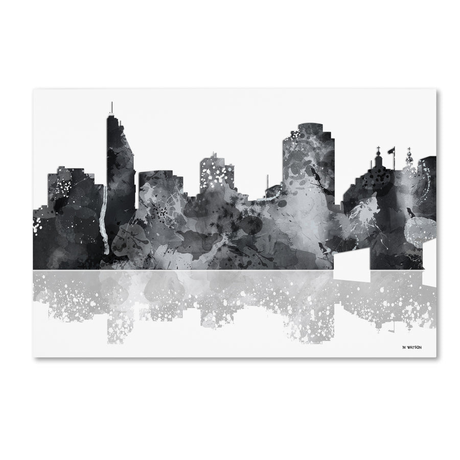 Marlene Watson Cincinatti Ohio Skyline BG-1 Canvas Art 16 x 24 Image 1