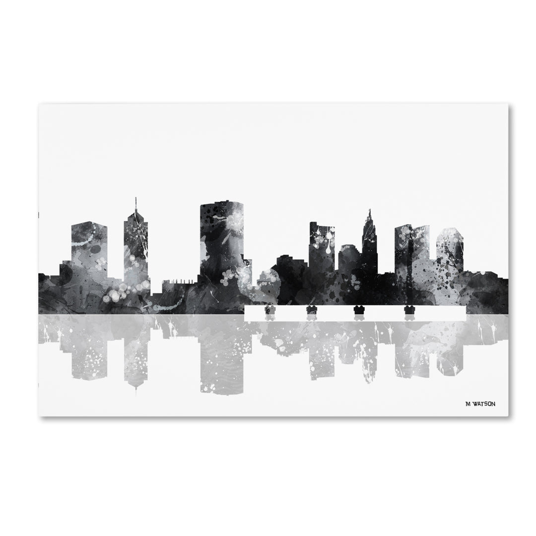 Marlene Watson Columbus Ohio Skyline BG-1 Canvas Art 16 x 24 Image 1