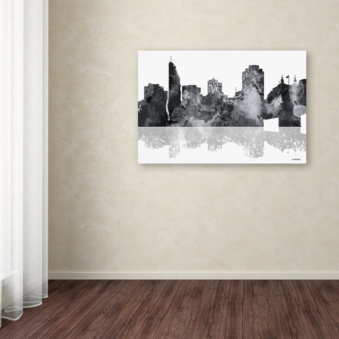 Marlene Watson Cincinatti Ohio Skyline BG-1 Canvas Art 16 x 24 Image 3