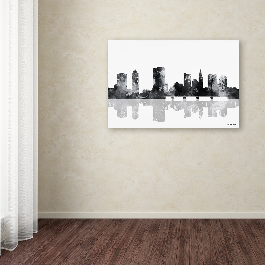 Marlene Watson Columbus Ohio Skyline BG-1 Canvas Art 16 x 24 Image 3