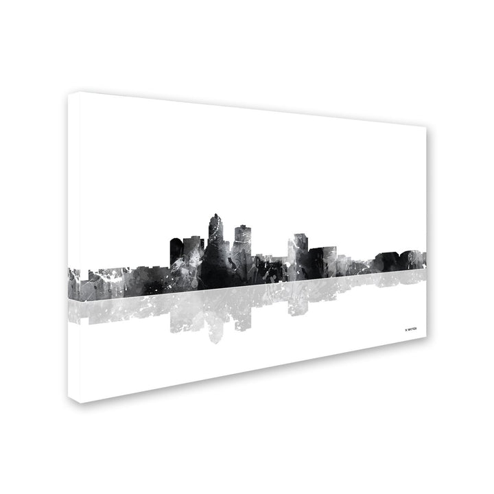 Marlene Watson Des Moines Iowa Skyline BG-1 Canvas Art 16 x 24 Image 2