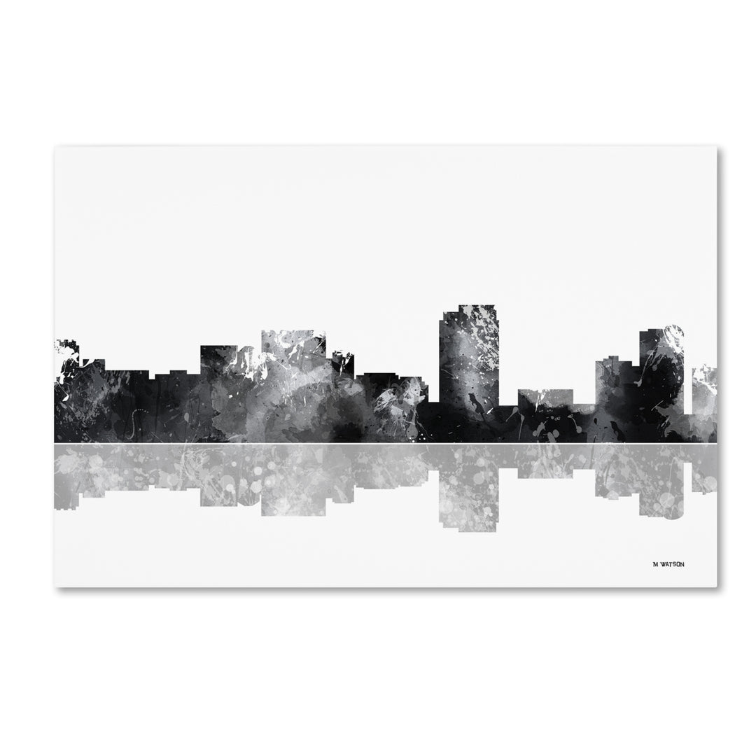 Marlene Watson Honolulu Hawaii Skyline BG-1 Canvas Art 16 x 24 Image 1