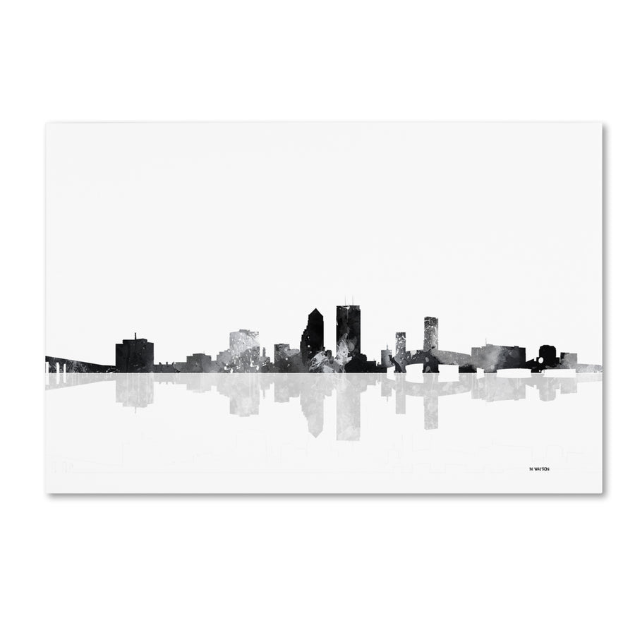 Marlene Watson Jacksonville Florida Skyline BG-1 Canvas Art 16 x 24 Image 1