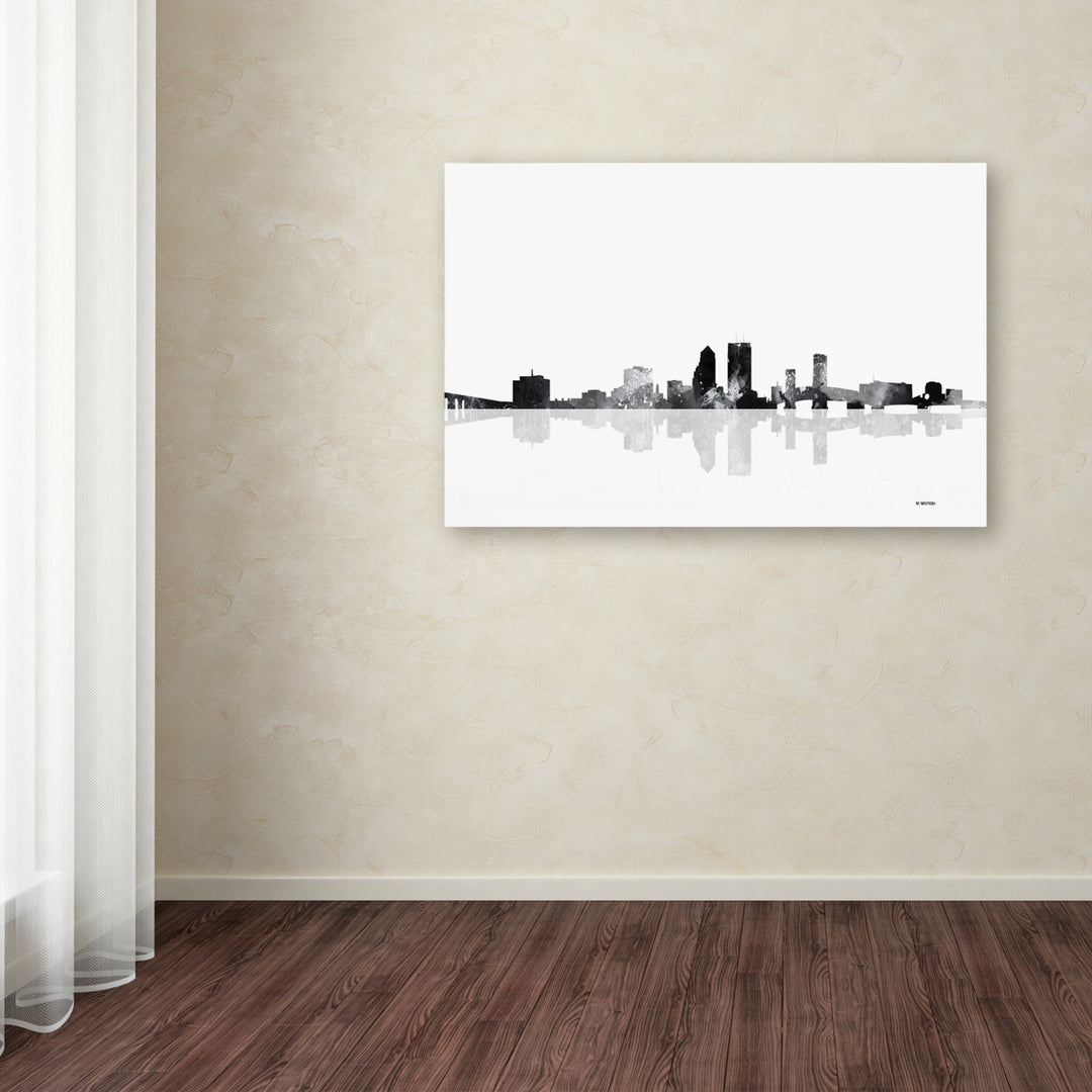 Marlene Watson Jacksonville Florida Skyline BG-1 Canvas Art 16 x 24 Image 3