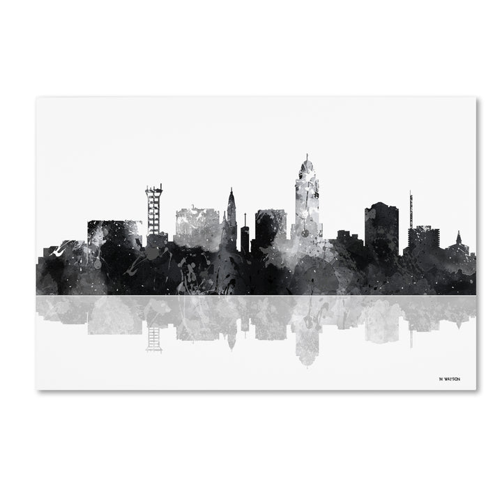 Marlene Watson Lincoln Nebraska Skyline BG-1 Canvas Art 16 x 24 Image 1