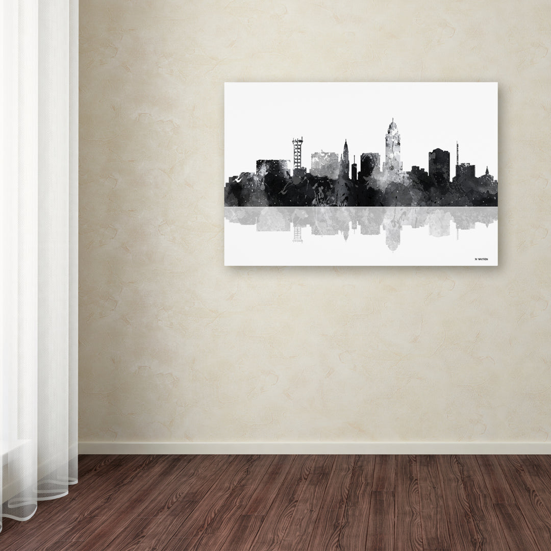 Marlene Watson Lincoln Nebraska Skyline BG-1 Canvas Art 16 x 24 Image 3