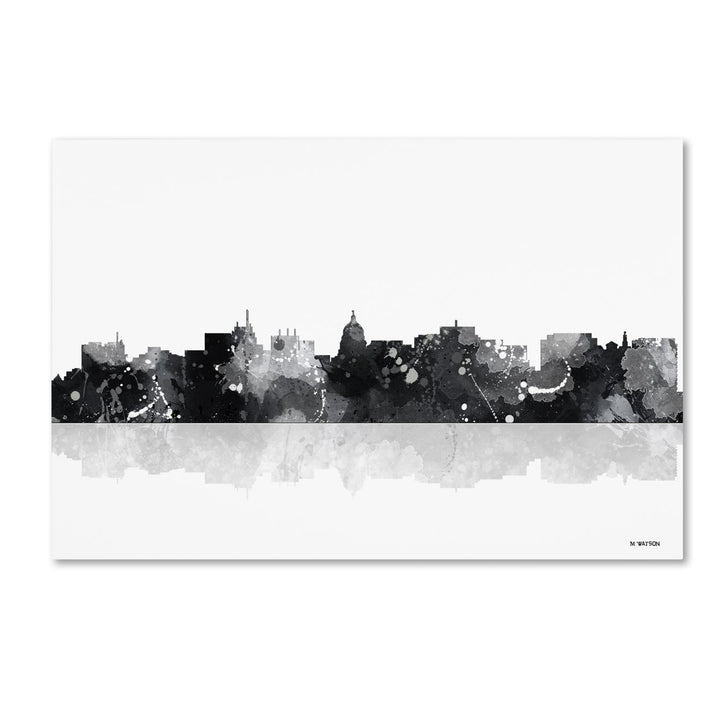 Marlene Watson Madison Wisconsin Skyline BG-1 Canvas Art 16 x 24 Image 1