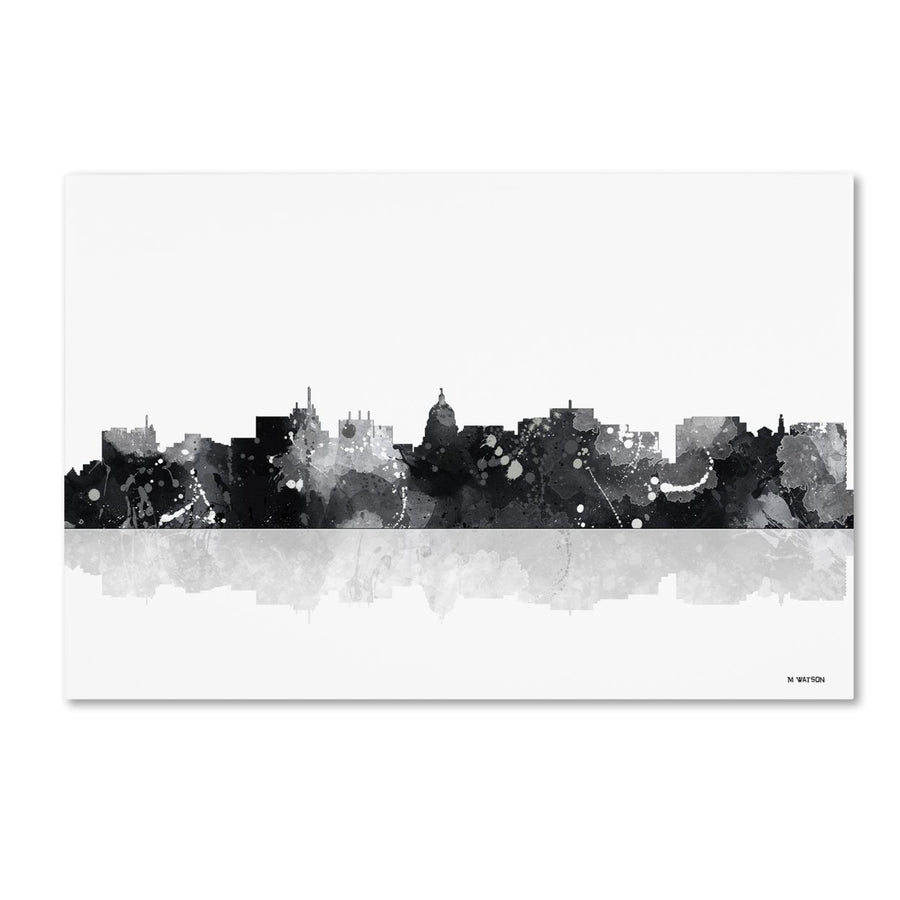 Marlene Watson Madison Wisconsin Skyline BG-1 Canvas Art 16 x 24 Image 1