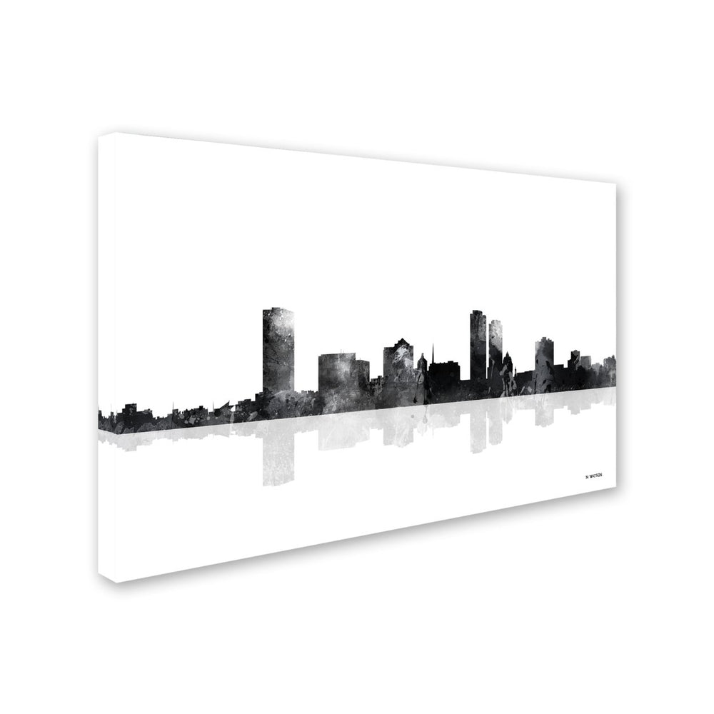 Marlene Watson Milwaukee Wisconsin Skyline BG-1 Canvas Art 16 x 24 Image 2