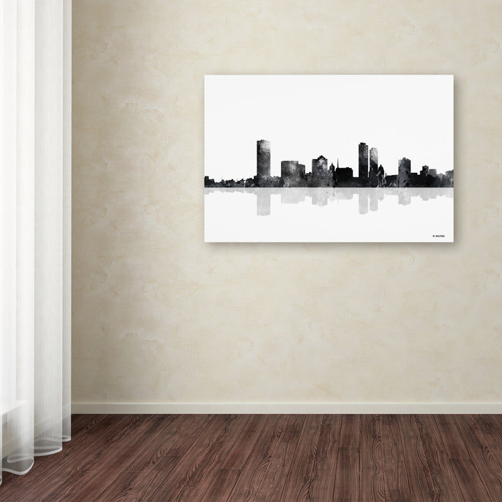 Marlene Watson Milwaukee Wisconsin Skyline BG-1 Canvas Art 16 x 24 Image 3