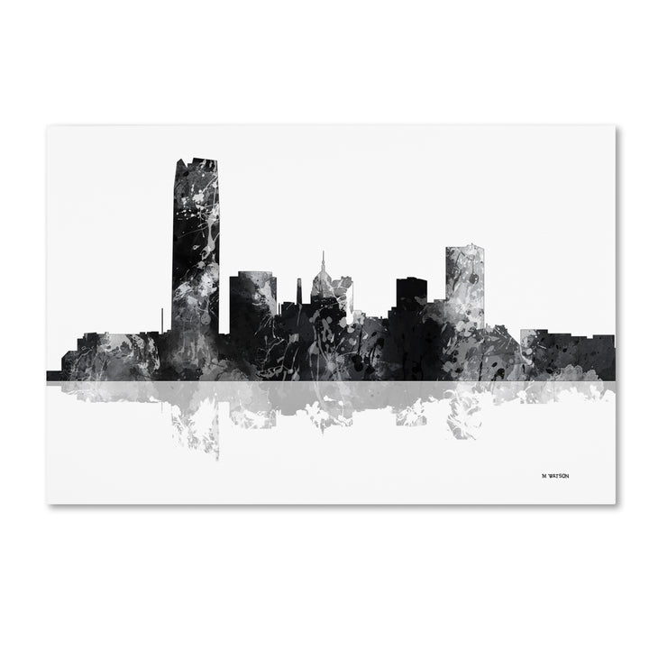 Marlene Watson Oklahoma City Oklahoma Skyline BG-1 Canvas Art 16 x 24 Image 1