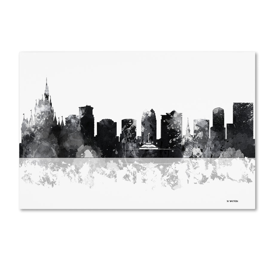 Marlene Watson Orlando Florida Skyline BG-1 Canvas Art 16 x 24 Image 1