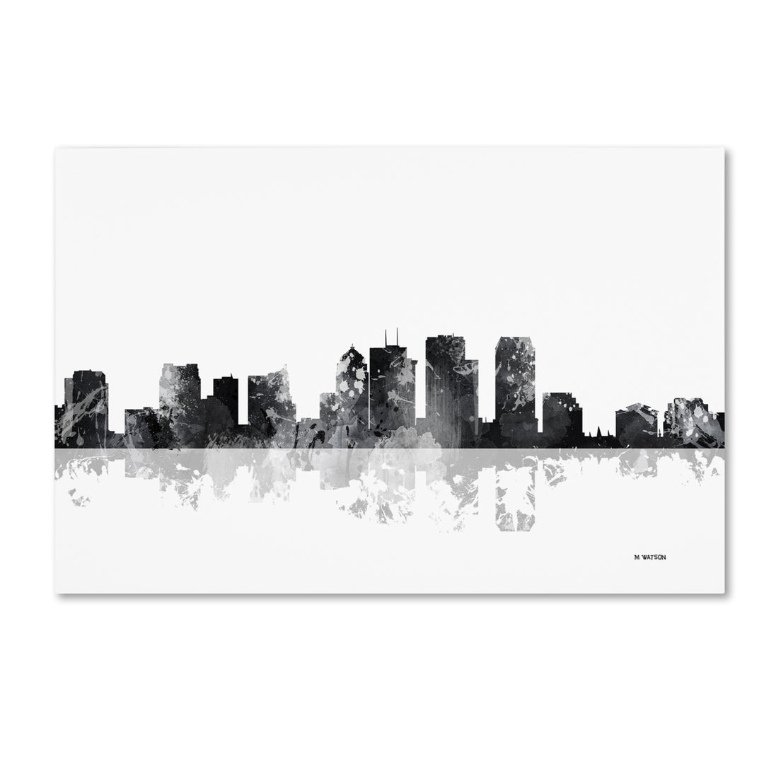 Marlene Watson Tampa Florida Skyline BG-1 Canvas Art 16 x 24 Image 1