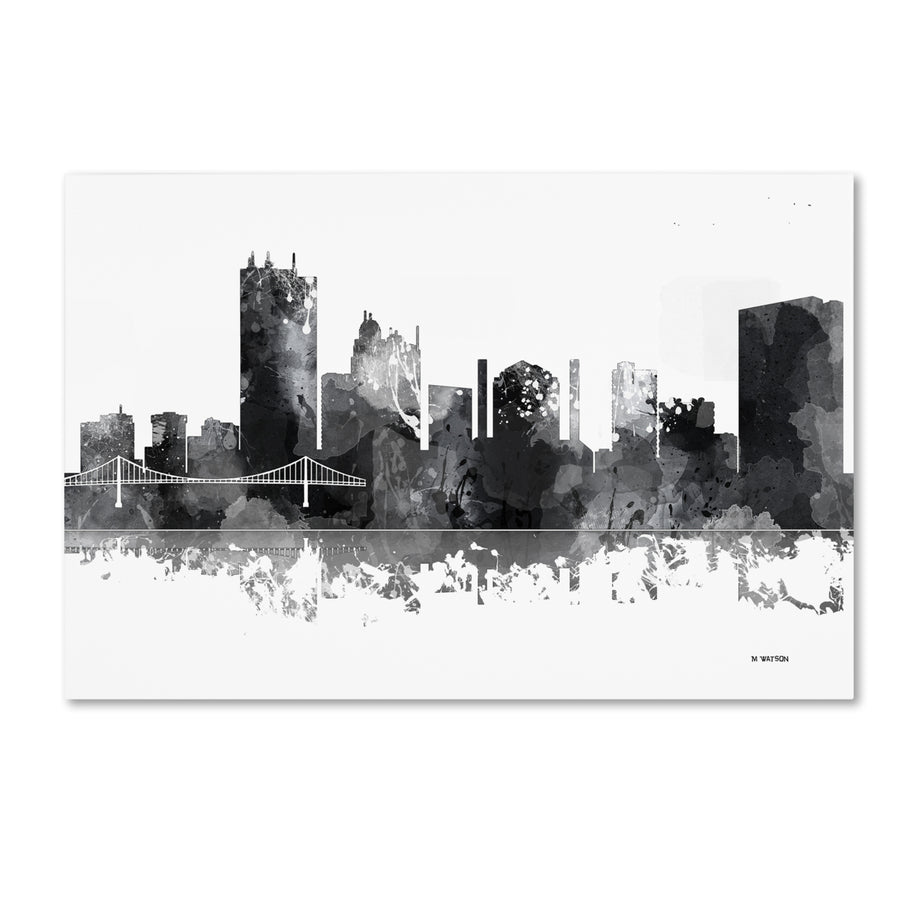 Marlene Watson Toledo Ohio Skyline BG-1 Canvas Art 16 x 24 Image 1