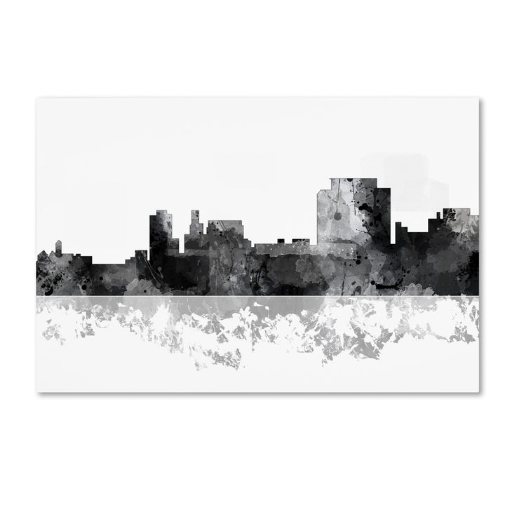 Marlene Watson Trenton Jersey Skyline BG-1 Canvas Art 16 x 24 Image 1