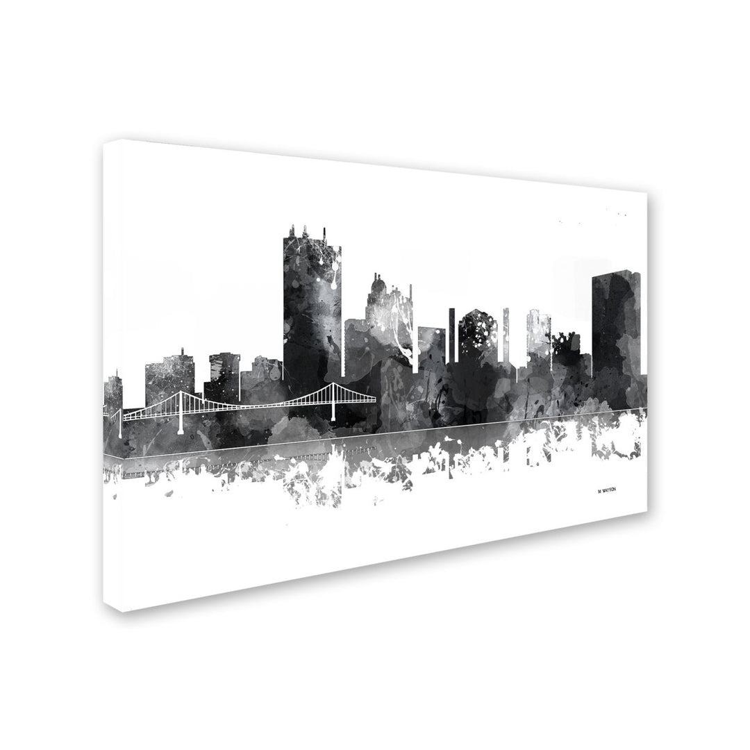 Marlene Watson Toledo Ohio Skyline BG-1 Canvas Art 16 x 24 Image 2