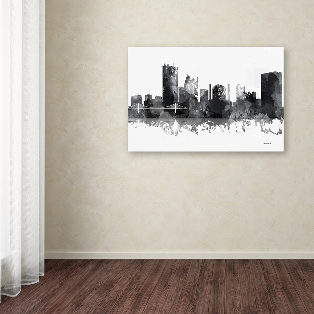 Marlene Watson Toledo Ohio Skyline BG-1 Canvas Art 16 x 24 Image 3