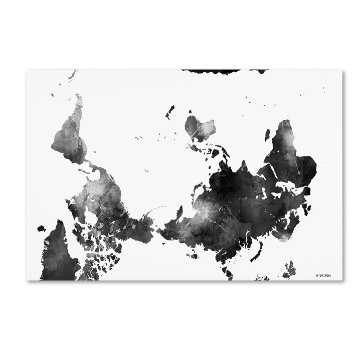 Marlene Watson Upside Down Map of the World BG-1 Canvas Art 16 x 24 Image 1