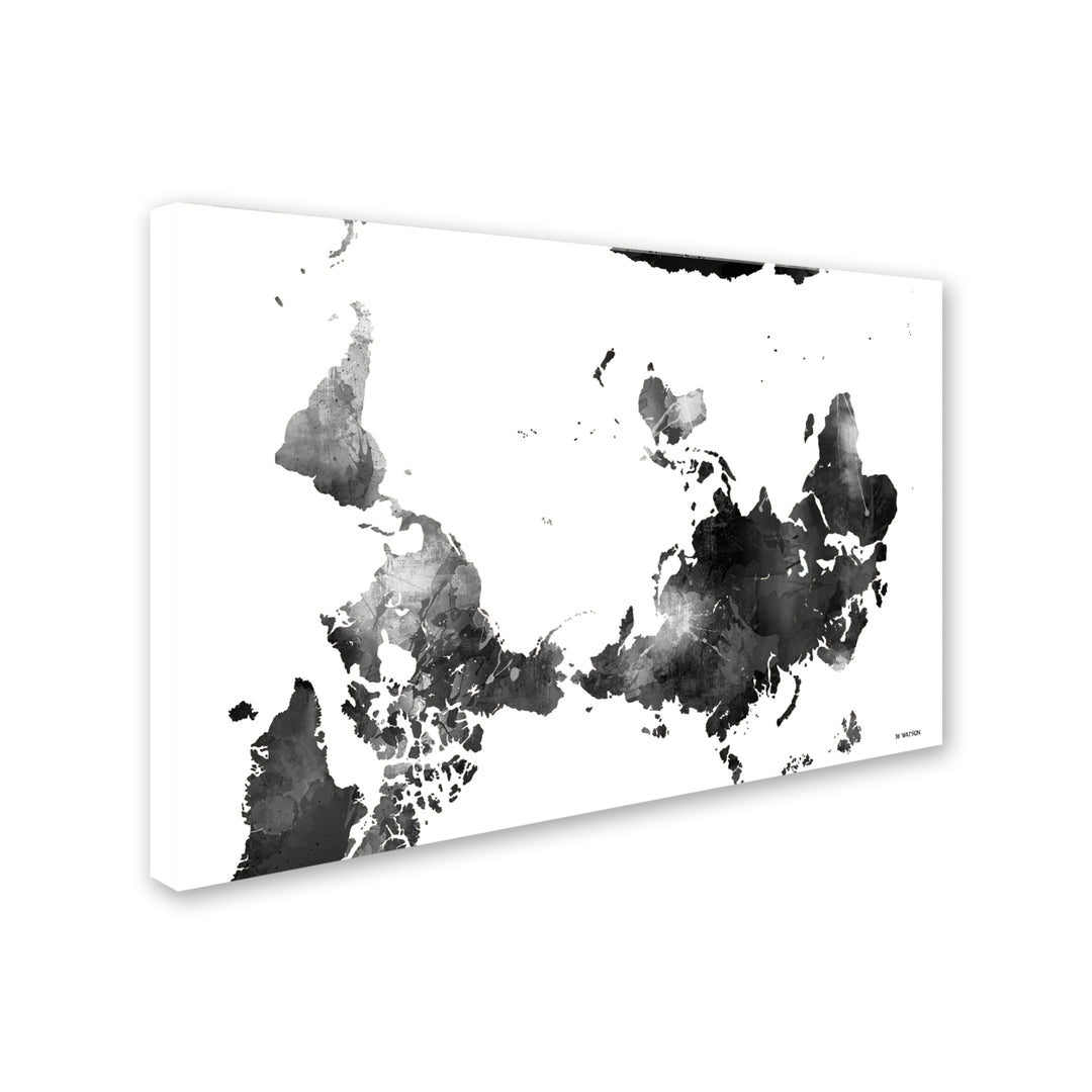 Marlene Watson Upside Down Map of the World BG-1 Canvas Art 16 x 24 Image 2