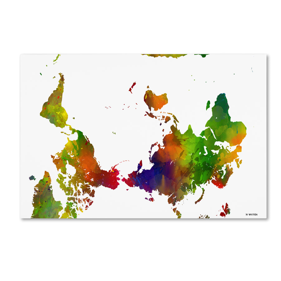 Marlene Watson Upside Down Map of the World Clr 1 Canvas Art 16 x 24 Image 1