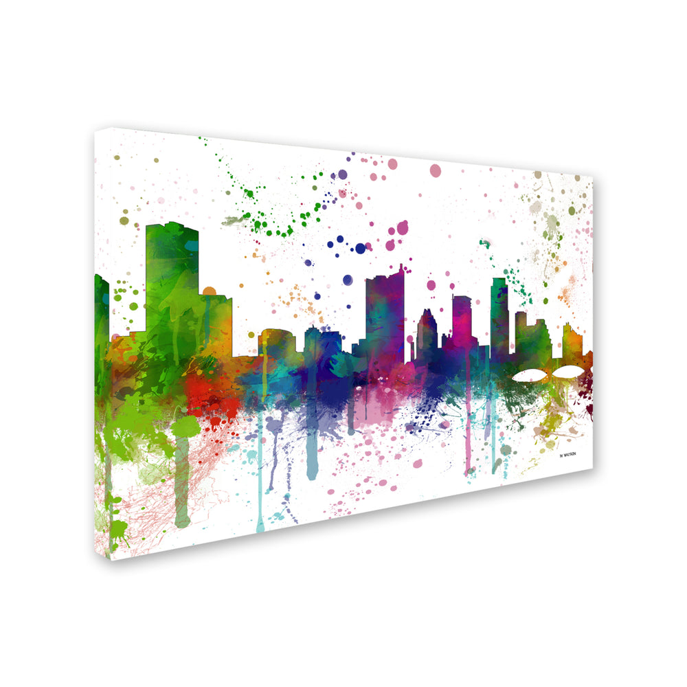 Marlene Watson Austin Texas Skyline Mclr-1 Canvas Art 16 x 24 Image 2