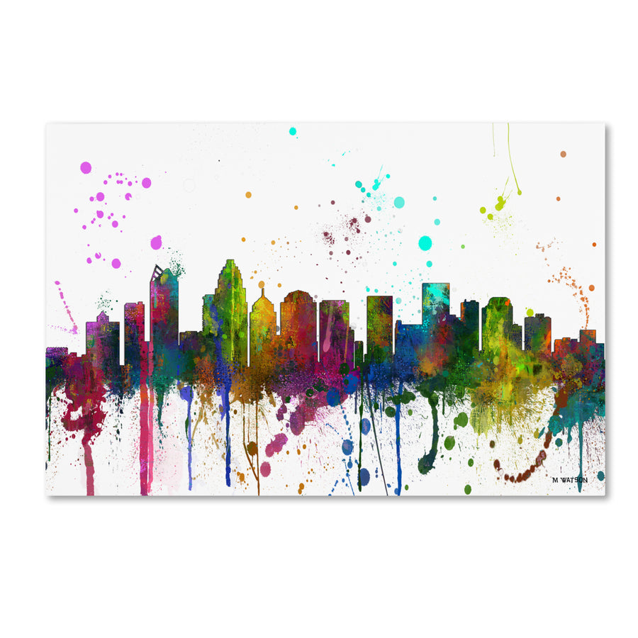 Marlene Watson Charlotte NC Skyline Mclr-1 Canvas Art 16 x 24 Image 1