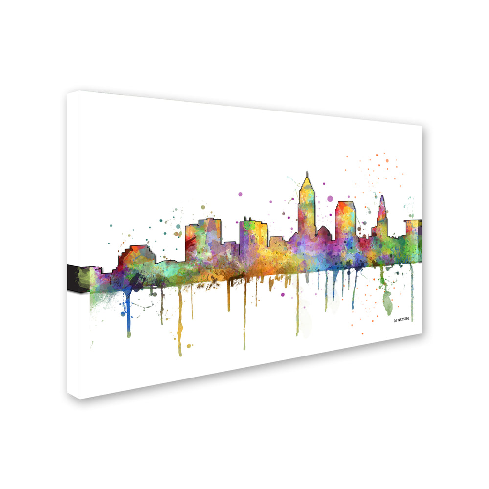 Marlene Watson Cleveland Ohio Skyline Mclr-1 Canvas Art 16 x 24 Image 2