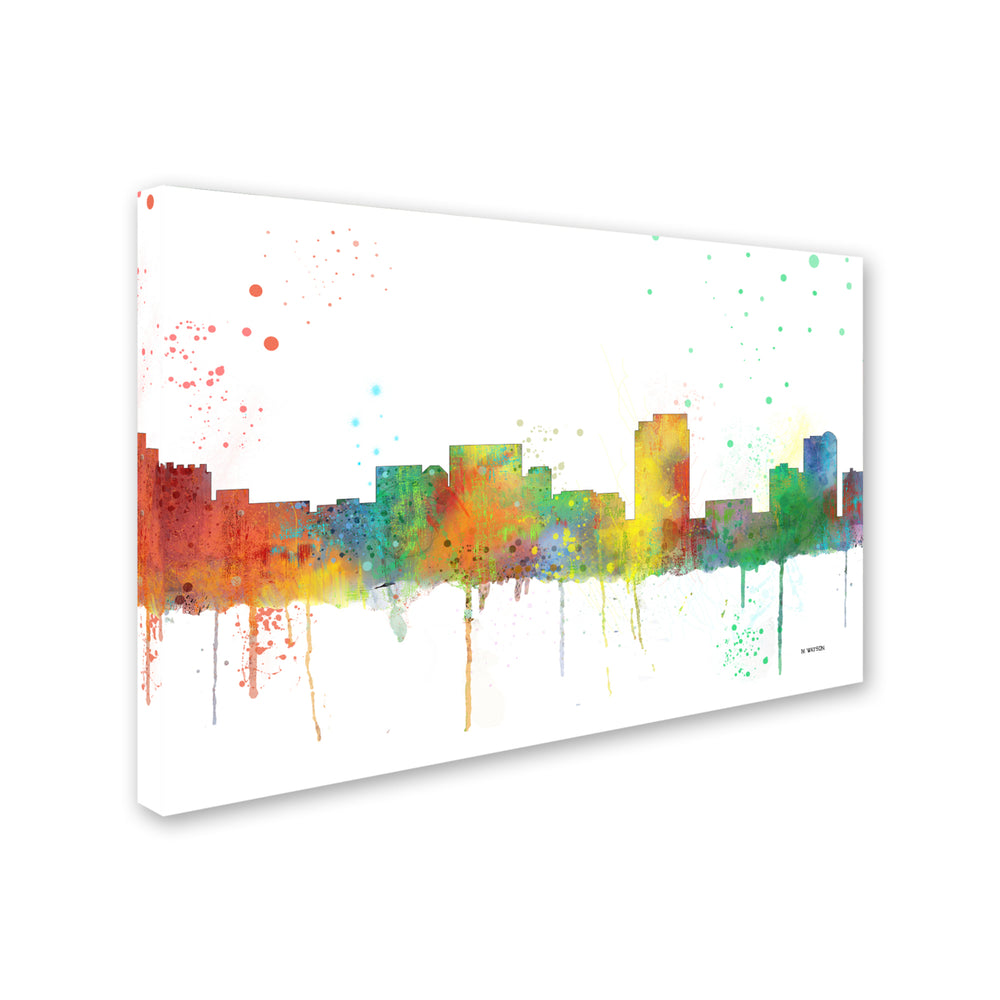 Marlene Watson Honolulu Hawaii Skyline Mclr-1 Canvas Art 16 x 24 Image 2