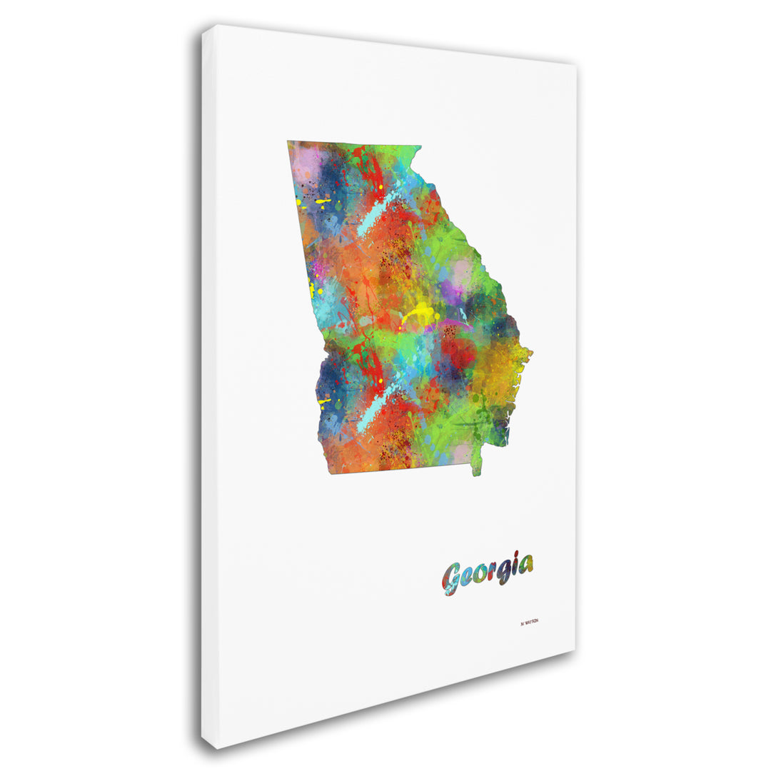 Marlene Watson Georgia State Map-1 Canvas Art 16 x 24 Image 2