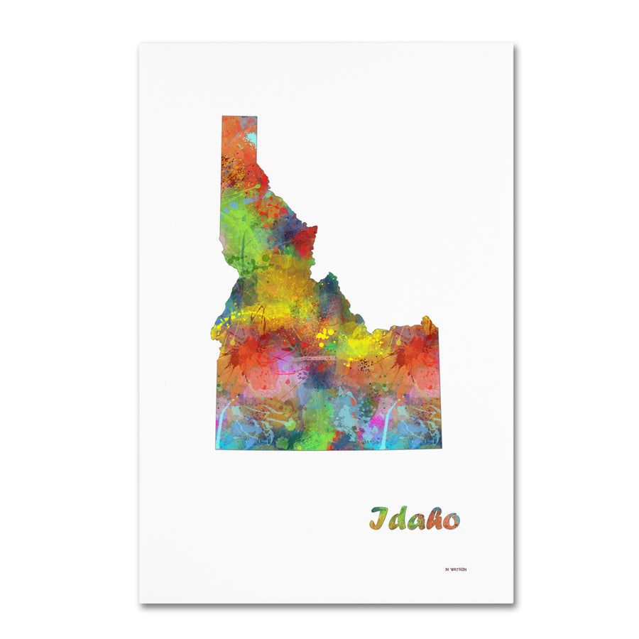 Marlene Watson Idaho State Map-1 Canvas Art 16 x 24 Image 1