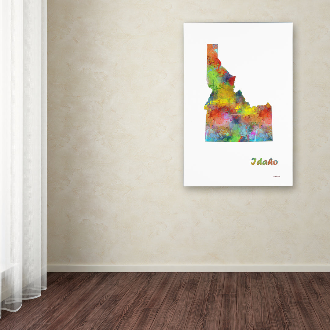 Marlene Watson Idaho State Map-1 Canvas Art 16 x 24 Image 3