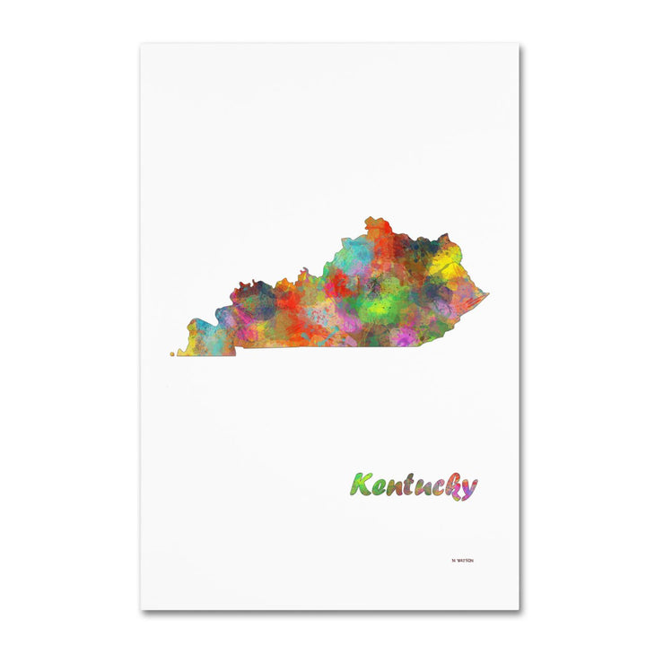 Marlene Watson Kentucky State Map-1 Canvas Art 16 x 24 Image 1