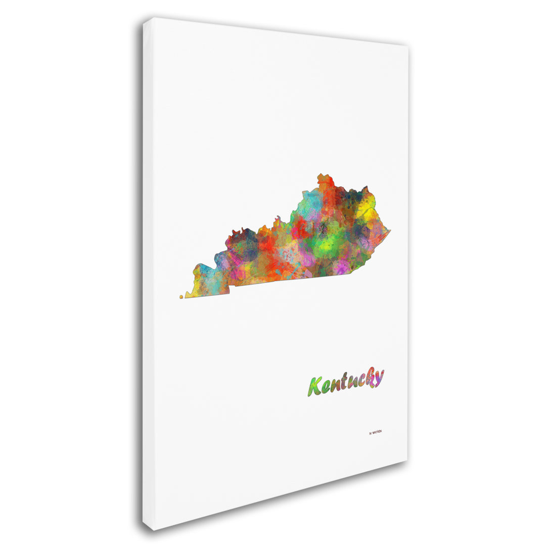 Marlene Watson Kentucky State Map-1 Canvas Art 16 x 24 Image 2