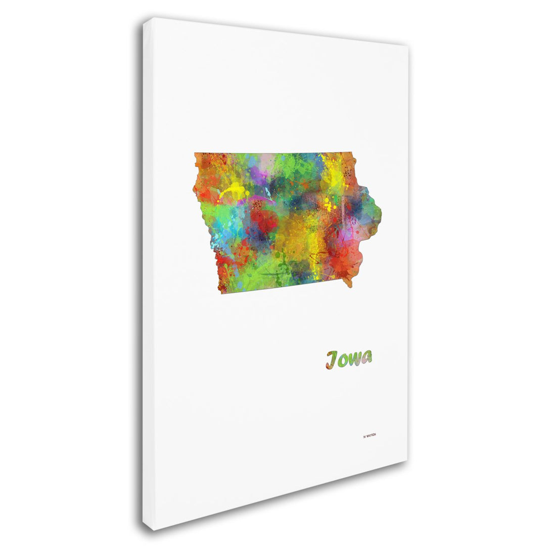 Marlene Watson Iowa State Map-1 Canvas Art 16 x 24 Image 2