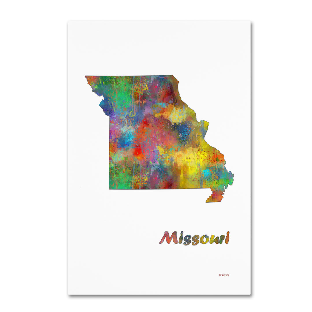 Marlene Watson Missouri State Map-1 Canvas Art 16 x 24 Image 1